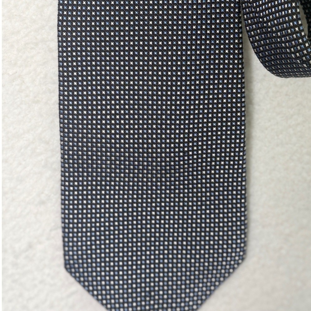 Banana Republic Mens Silk Cotton Tie‎ Navy Blue Micro Pattern Necktie NWT
